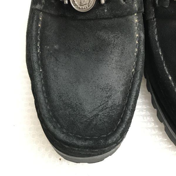 Salvatore Ferragamo СПОРТ Италия Замшевые Кожаные Лоферы Слипоны 8.5D 26.0 Черные Туфли на Грубой Подошве(ИСПОЛЬЗОВАЛ)