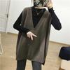 Vest Women's Autumn Sleeve V-Neck Sleeveless Knit Sweater Casual Loose Solid Color Sweater Vests