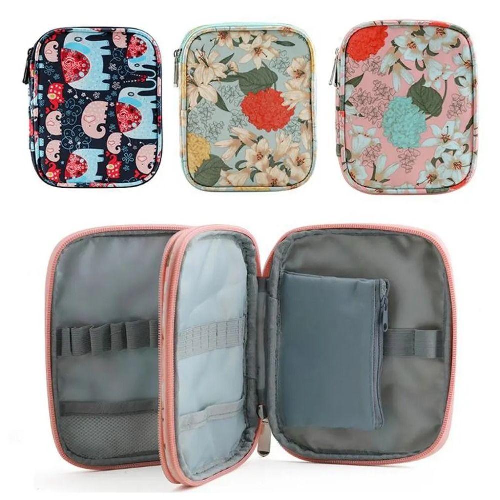Oxford Cloth 2 Layer Crochet Hook Pouch 17.5x14cm Knitting Needles Storage Bag Travel