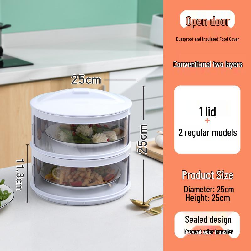 Многослойная утепленная крышка для еды: Пыленепроницаемый, сохраняющий свежесть пластиковый контейнер для хранения остатков