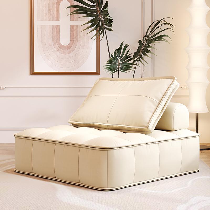 Light Luxury No-Wash Fabric Tofu Block Sofa Chair - Compact, Modular for Living Room or Bedroom