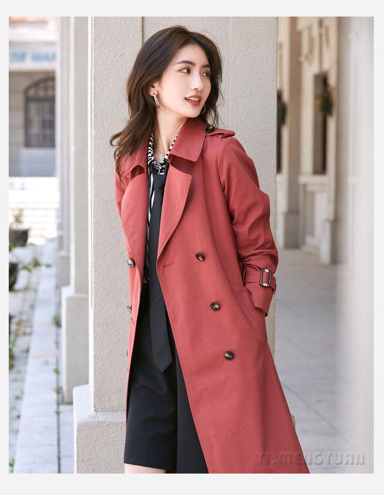 Temperamental Women's Mid-Length Trench Coat - Spring/Autumn 2025 British Style In Ink Green