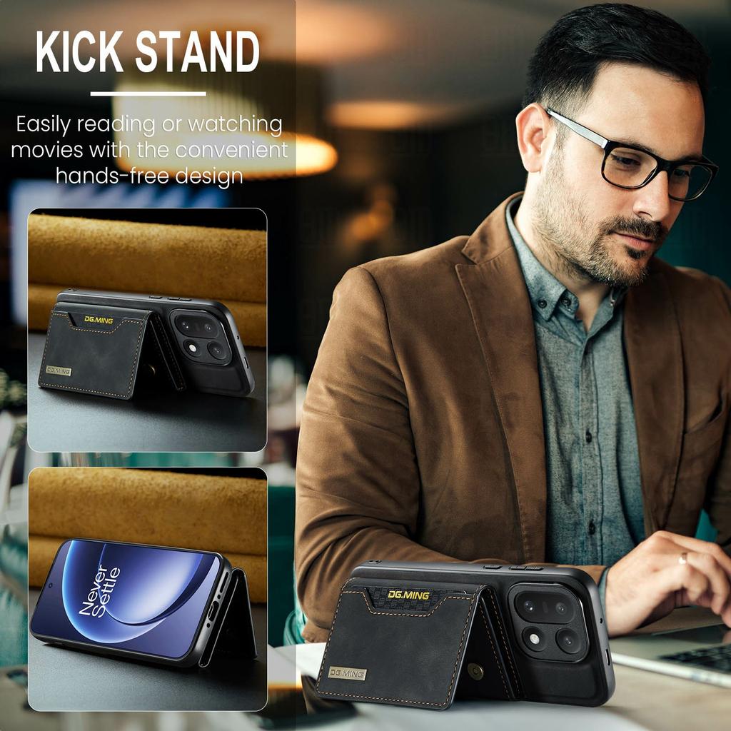 DG.MING Серия M2 для OnePlus 15 5G Трехстворчатый кошелек-чехол из ПУ-кожи с отделениями для карт