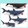 Детская модель морского животного из ПВХ с реалистичным дизайном акулы для образовательных игр и декора