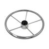 Premium Durable Boat Steering Wheel Silver Stainless Steel 5 Spoke 25 Degree 3/4'' Shaft for Marine