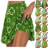 Women's St. Patrick's Day Print Athletic Stretchy Pleated Tennis Skirts Run Yoga Inner Shorts Elastic Sports Golf Skorts