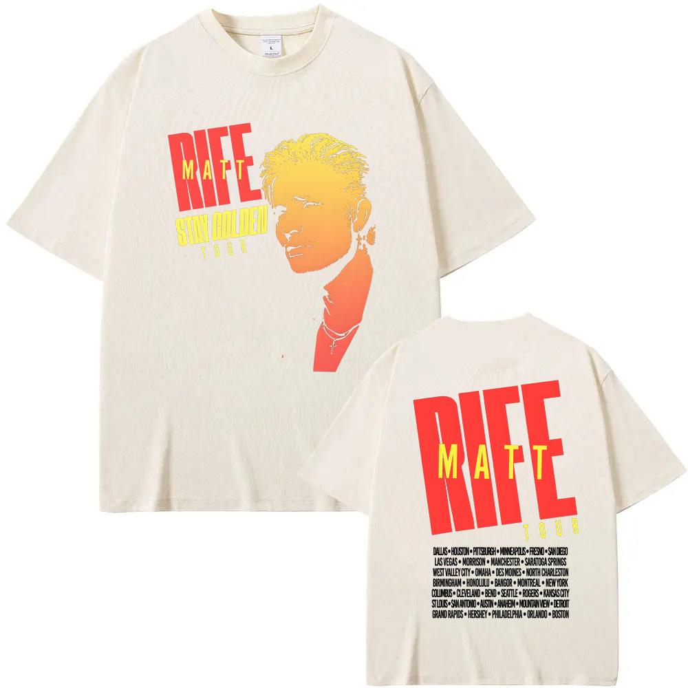 Футболка черная Stay Golden Tour Мэтт Райф Как на официальном сайте 2025 Лето 100% хлопок Футболка Удобные футболки высокого качества