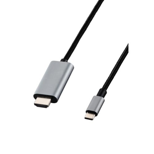 Elecom USB C To HDMI Conversion Cable 4K/30Hz Nylon Mesh Heavy Duty Multi-Display Mirroring 1m Adapter Compatible with iPhone MacBook iPad Android Etc