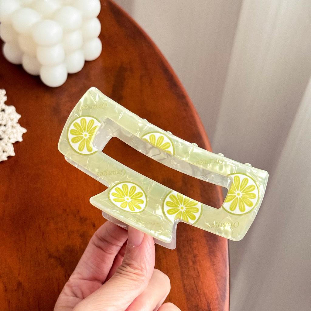 Print Delightful Fruit Acrylic Hair Claw Clips For Women Available In Various Styles Including Pineapple Watermelon And