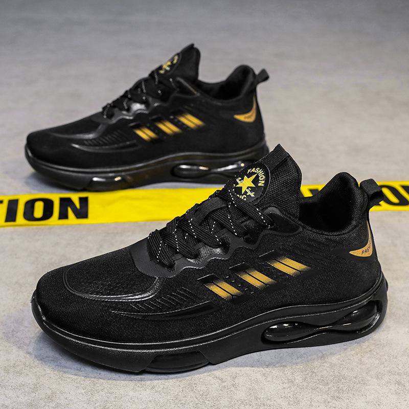 Дышащая повседневная обувь с сетчатой ​​поверхностью, осенняя новая спортивная обувь с гелевой подошвой из TPR, легкие кроссовки для бега, мужская обувь с нескользящей подошвой