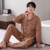 Pajamas Men'S Spring And Autumn Autumn Cotton Long Sleeve Loungewear Men'S Thin Suit