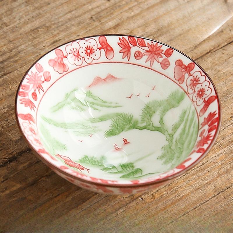 Двухцветная сине-белая фарфоровая коническая чашка Керамический набор для чая гунфу Мастер-чашка Чайная пиала в японском стиле Чаша для дегустации чая на одну чашку