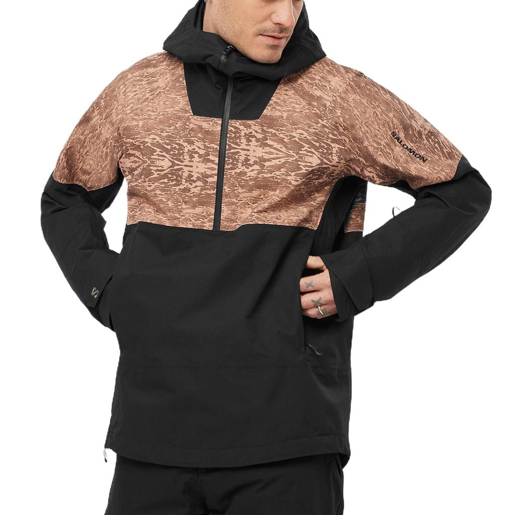 SALOMON Transfer Breathable Comfortable Waterproof Lightweight Long Sleeve Ski Jacket Men Jackets Deep-Black C22734