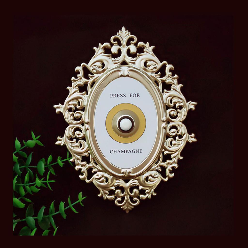 Винтажная декоративная кнопка дверного звонка, дверной звонок, украшение в стиле шампанского, настенная табличка, орнамент, прост в использовании