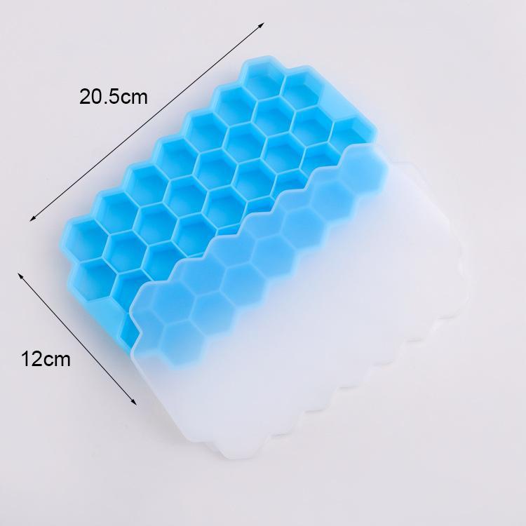 WIKHOSTAR Силиконовые формочки для кубиков льда Формы для кубиков льда в форме сот с крышками Легкосъемные штабелируемые формы для льда Формы для льда «сделай сам» в микроволновой печи