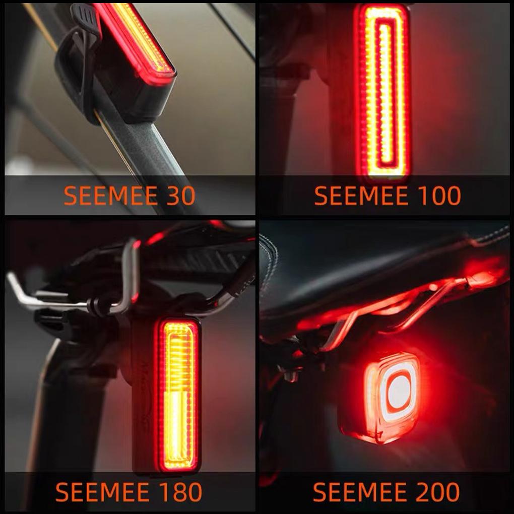 ABS Bicycle Rear Light Power Display High Transparency IPX6 Waterproof Auto Brake Sensing Bike Tail Lights
