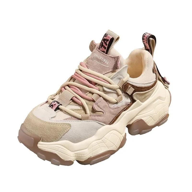 Fashionable Retro Dad Shoes For Women, Spring And Autumn Lightweight Shoes, Casual Thick Soled Sports Shoes