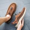 Fashion Men Sandals Genuine Leather Men Casual Shoes Weaving Design Beach Sandals Outdoor Couples Walking Shoes Water Shoes 2025