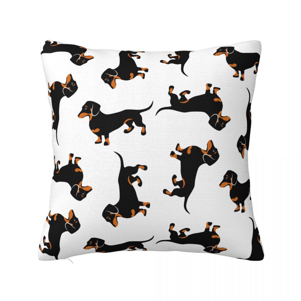 Sighthound Pet Dachshund Animal Hip Hop Cute Square Pillow Cases Dog Lover Cushion Cover Vintage Decorative Pillowcase for Home