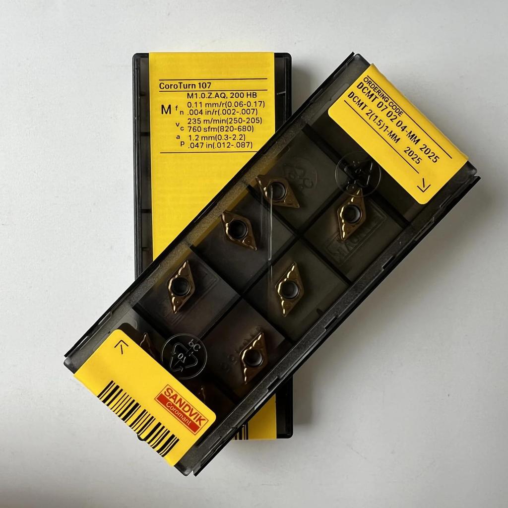 Original Sandvik / DCMT070204-MM 2025 / CNC Lathe Carbide Blade 10 Pcs