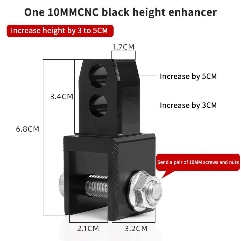2PCs Motorcycle Rear Shock Absorber Riser Height Extension Easy Install Rear Lift Accessory for Enhanced Ride Comfort for Sports and Street Bikes