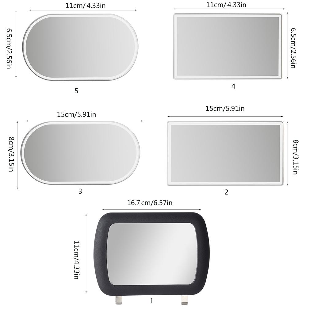 Зеркало для макияжа из нержавеющей стали для автомобильного козырька, спинки сиденья, самоклеящееся зеркало для туалетного столика, салонное косметическое зеркало для макияжа