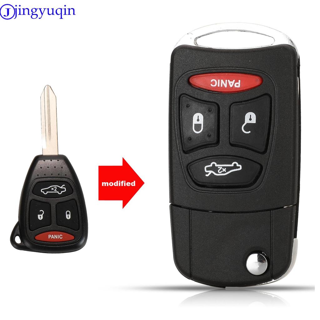 Jingyuqin Modified Entry 3/4 Button Flip складной чехол для дистанционного ключа от машины для Chrysler Town Country Dodge Grand Caravan Jeep