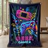 Neon Gaming Gear Theme blanket Lightweight Warm Flannel Blanket Decorative Throw Blanket for Home Decoration