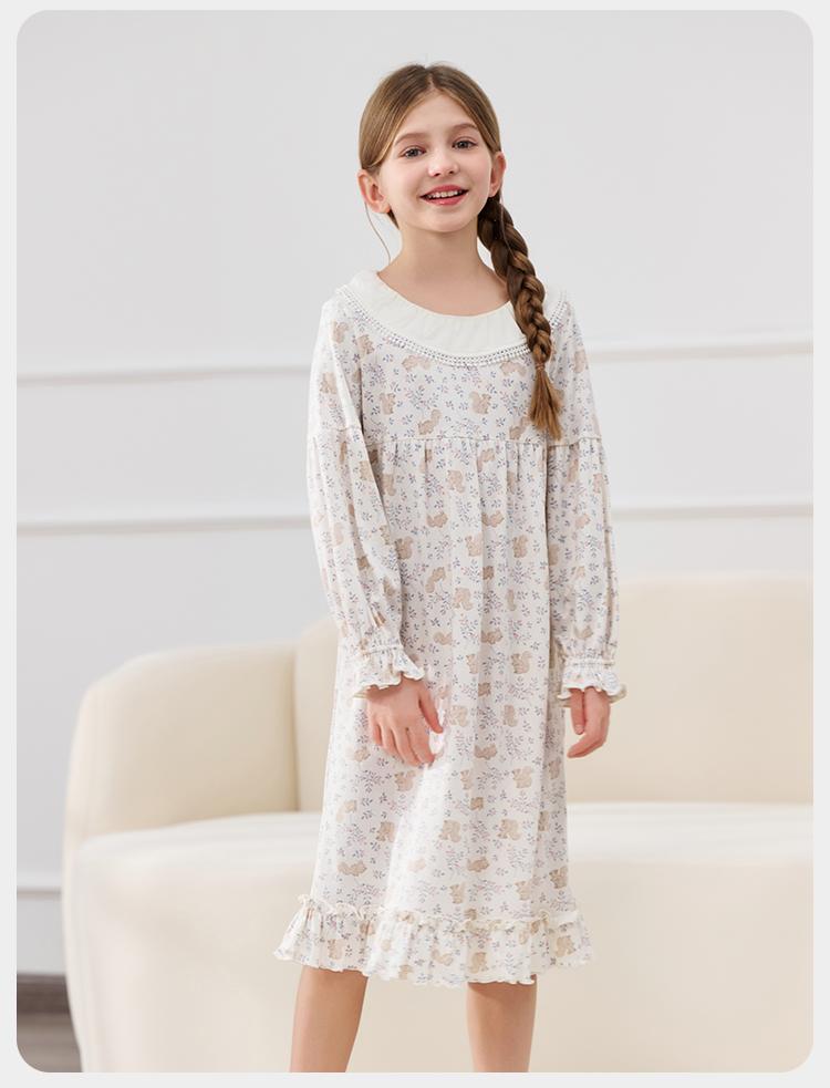 English Girl Sweet Wind Super Soft Spring/Summer Home Clothes Sleeping Skirt