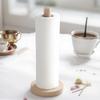 Wood Paper Towel Holder Durable Anti-Skid Tissue Vertical Stand Rack Hook For Kitchens Bathrooms Living Rooms