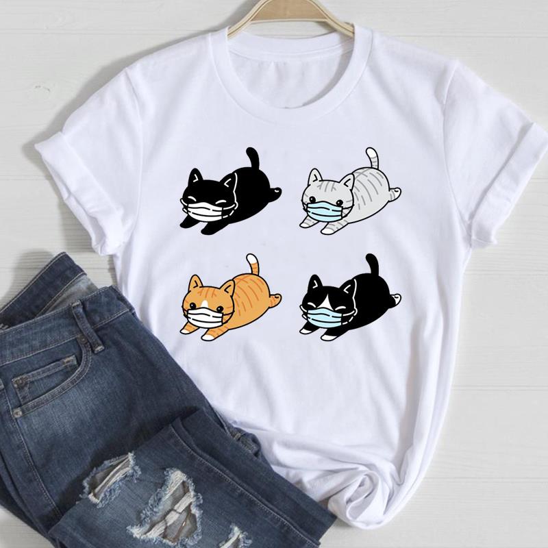 Футболка с графическим принтом, повседневная футболка с принтом домашних животных, собак, кошек, друзей, тренд, летний топ с короткими рукавами, женская женская футболка, женская модная футболка