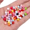 144 шт. Акриловая однотонная трехмерная квадратная бусина для DIY ожерелья, браслета, серег, изготовления ювелирных изделий, аксессуары для рукоделия