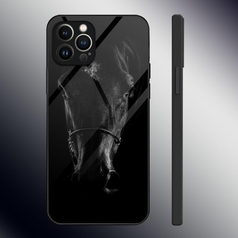 Доминирующий Крутой Конь Чехол для Телефона Закаленное Стекло Для IPhone 13 12 11 14 Pro Max Mini X XR XS 8 7 6s Plus SE 2020 Обложка