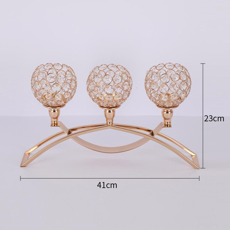 3 Arms Crystal Candelabra Candle Holders Metal Candlesticks For Home Dinning Table Centerpieces Candelabrum Home Decor Crafts