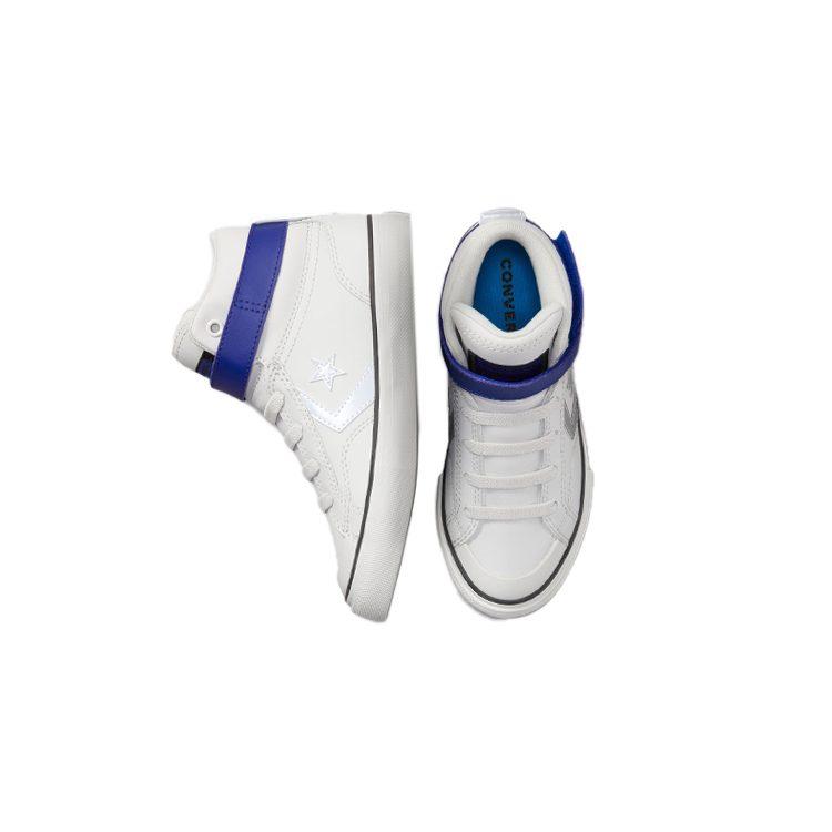 Converse Кроссовки Pro Blaze Casual Устойчивые к истиранию Высокие Скейтбордические Серебристо-серые Детские 672123C
