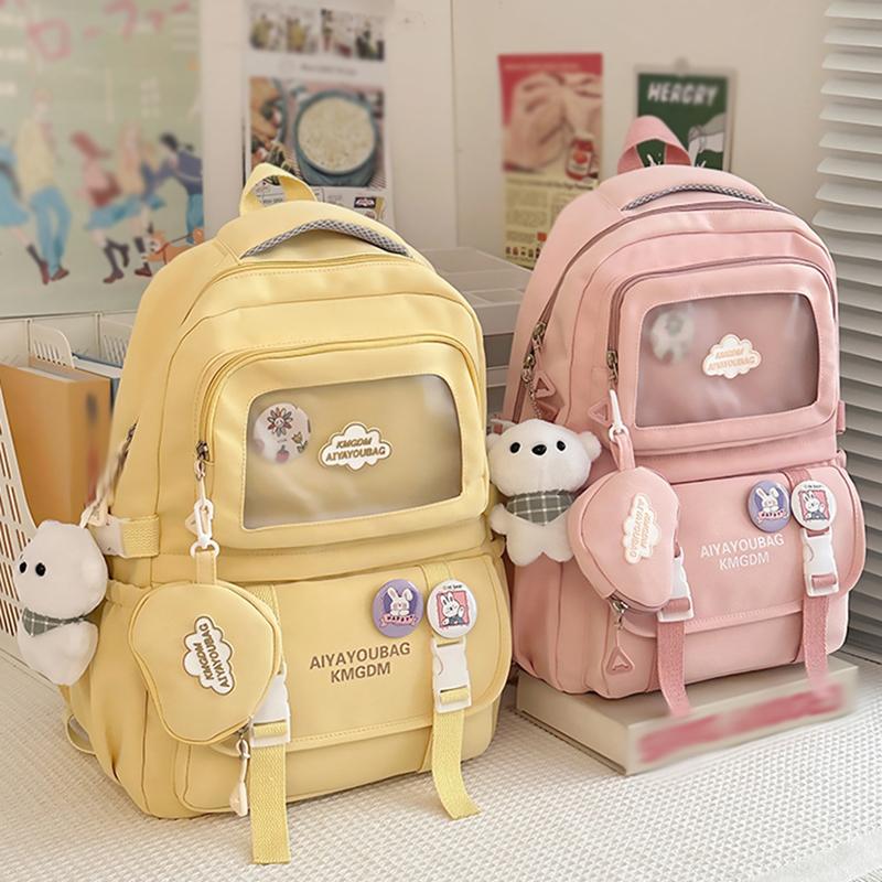 Новый рюкзак Dopamine Girl большой вместимости, многослойный, для студентов, облегчающий нагрузку, школьный рюкзак, кампусный стиль, простой однотонный рюкзак