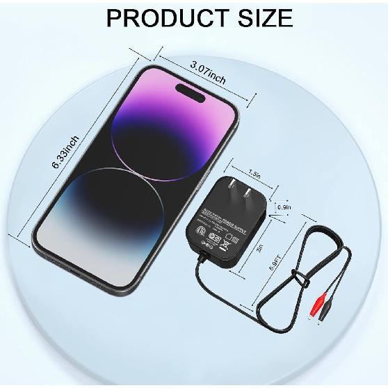 VHBW For Moultrie 6V Battery Charger, Sealed Lead Acid Battery Charger With Red And Black Alligator Clips Power Adapter