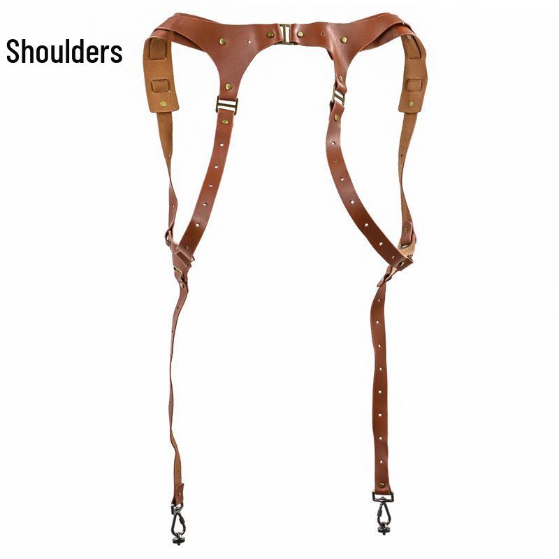 Регулируемый противоскользящий плечевой ремень для камеры из коровьей кожи