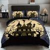 Halloween Theme Bedding Set 3D Printed Duvet Cover Set Skin-Friendly Single Double Size Halloween Decor Duvet Cover Set Gifts