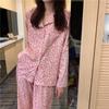 Женский комплект с длинным рукавом и длинными штанами Домашняя одежда Пижама с принтом Одежда для отдыха