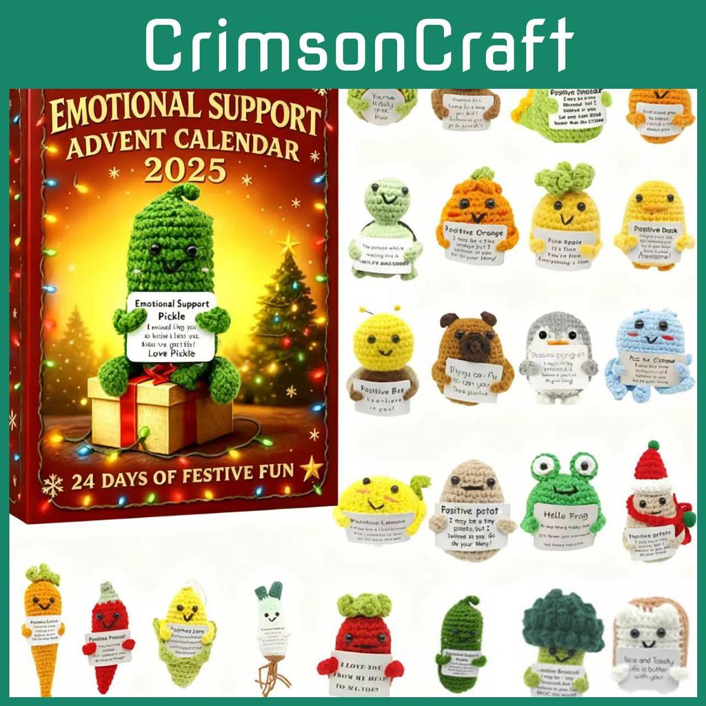 Календарь обратного отсчета до Рождества для эмоциональной поддержки, игрушка из тканого материала для семейного и детского веселья