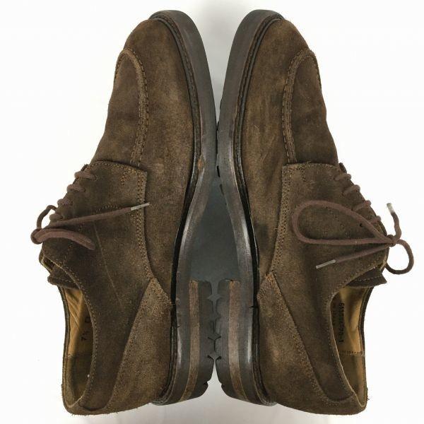 Винтажные туфли U-образного фасона из замшевой кожи GAP, сделано в Италии, темно-коричневые, размер 7.5D 25.0-25.5, мужские(ИСПОЛЬЗОВАЛ)