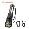 Rechargeable LED Flashlight Zoomable Torch with LED Display 7 Modes Waterproof High Power Hand Light Outdoor Wilderness Camping