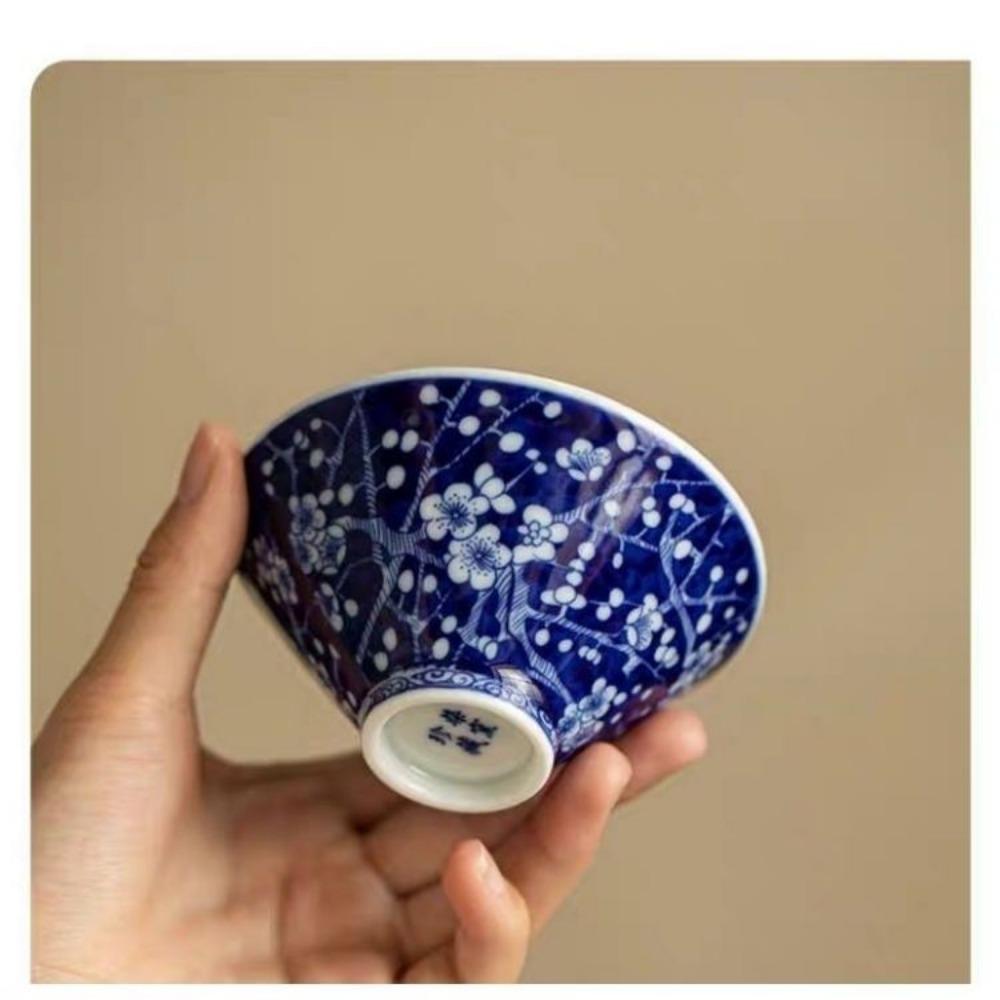 Антикварная сине-белая коническая чайная чашка - фарфоровая чашка Jingdezhen Master Cup, китайская ручная работа, чайная чаша, керамический чайный сервиз Gongfu