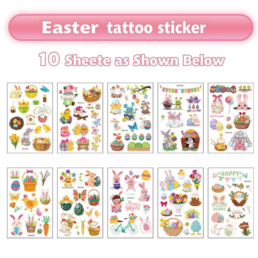 100Pcs Easter Luminous Temporary Tattoos, Glow In The Dark Easter Basket Party Tattoos Stickers, Dwarf Colored Egg Carrot