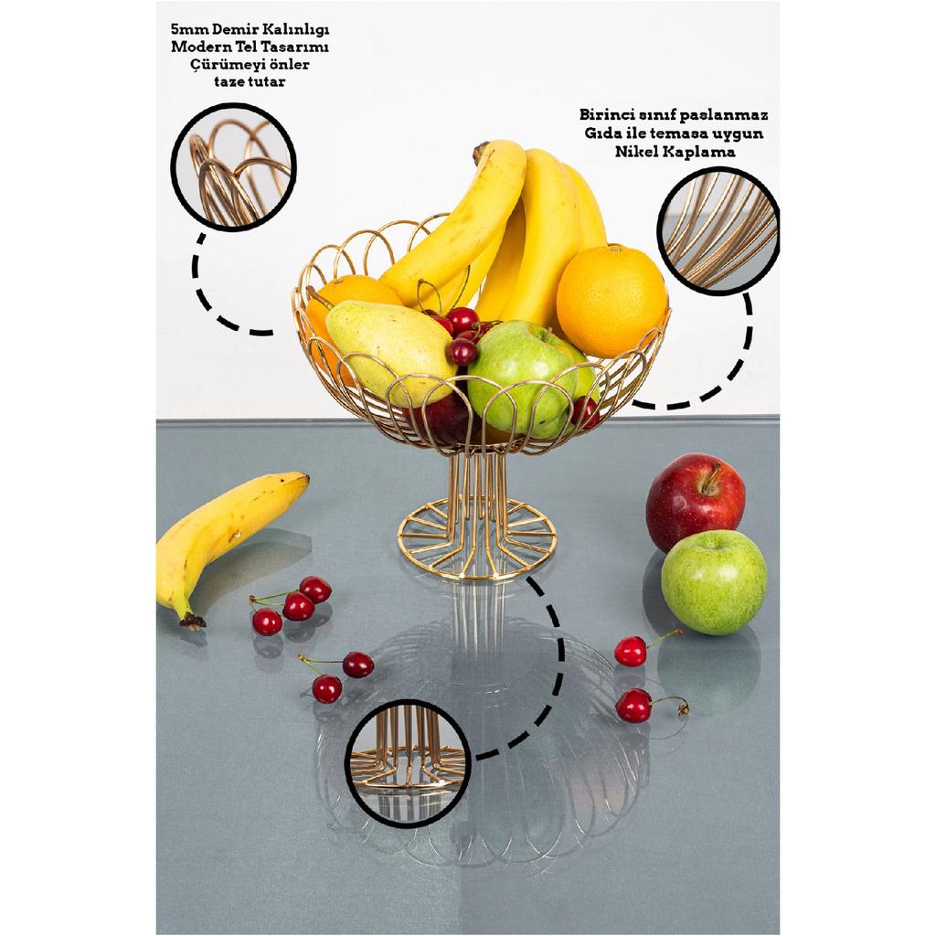 Корзина для фруктов из золотистого металла в виде ромашки, декоративная, в виде ромашки, Кухня, Гостиная, Гостиная