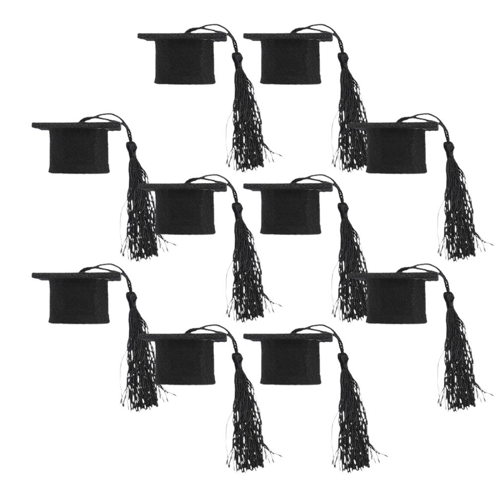 12 шт. Мини-докторская шляпа, выпускной колпачок для бутылки, украшение для вечеринки, нетканый материал, забавные колпачки для заглушек