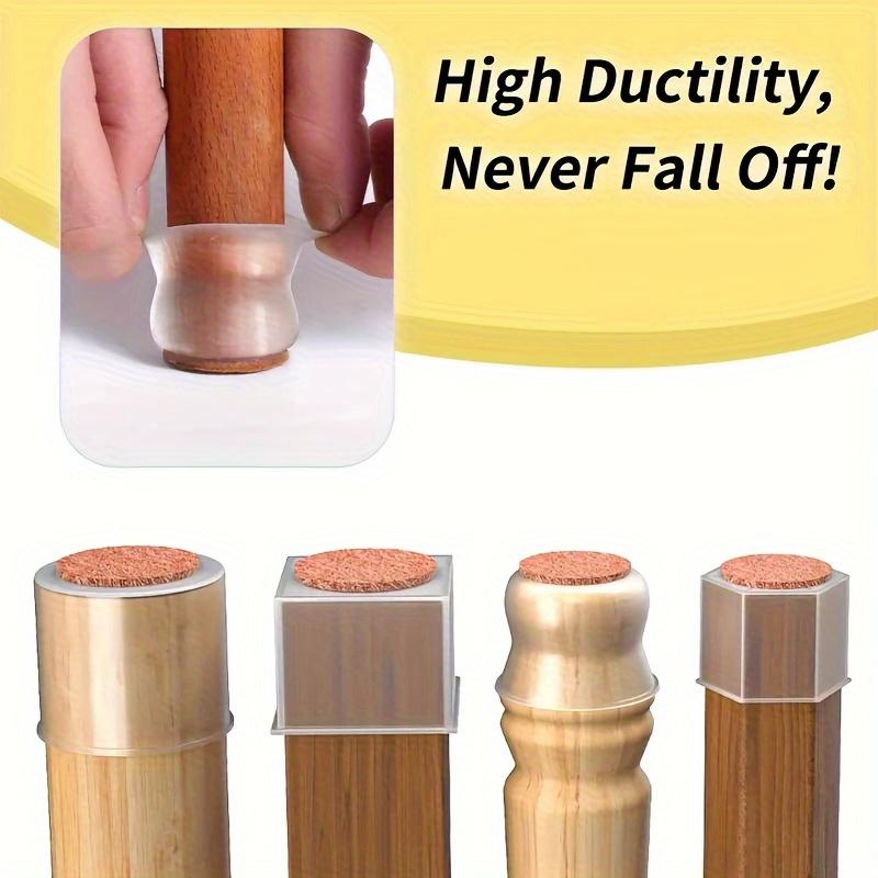 5 шт. Нескользящие прозрачные чехлы на ножки стула с войлоком, большие круглые накладки на пол для стула, силиконовые накладки на пол для ножек стула