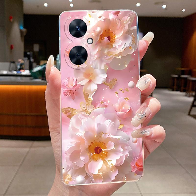 For Huawei Nova 11 SE 11SE Phone Case Huawei Nova 12 SE BNE-LX1 Case Luxury Fashion Butterfly Flowers Clear Soft Silicone Cover