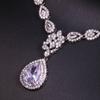 Emmaya Fashion Bridal Wedding Party Noble Cz Jewelry Set Women &Girls Elegant Waterdrop Shape Necklace And Earring Charming Gift